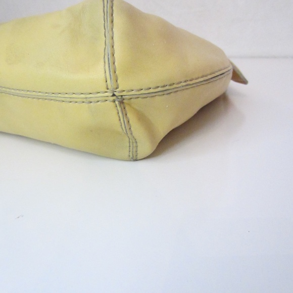 Nine West Small Yellow Hand Bag Buckle Strap Zipper Closure Silver Hardware - Picture 8 of 13